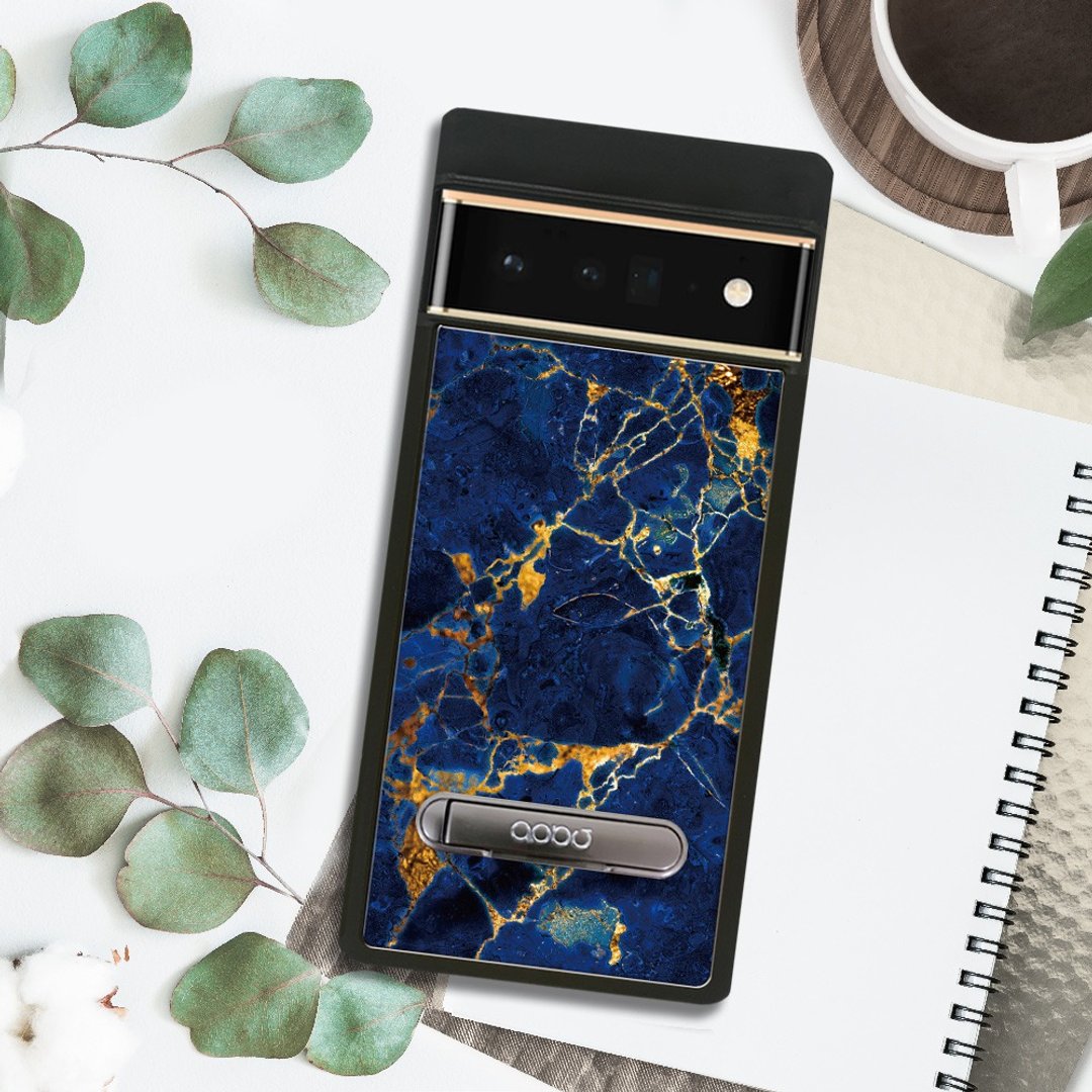 apbs Google Pixel 9/8/7/6系列 减震立架手机壳-大理石宝石蓝 - 手机壳/手机套 - 其他材质 多色