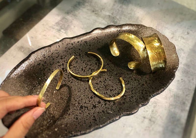 黄铜手镯体验课程 花莲金工 个性 刻字 圣诞礼物 - 金工/饰品 - 铜/黄铜 