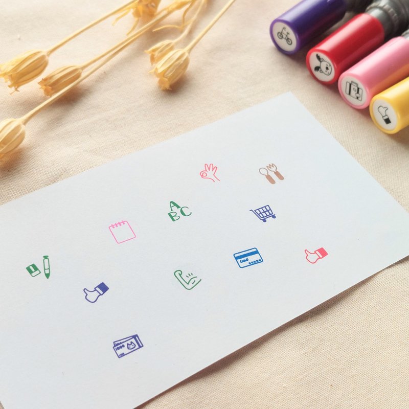 手帐小章 No.1 | 食物文具篇 38款 - 印章/印台 - 其他材质 多色