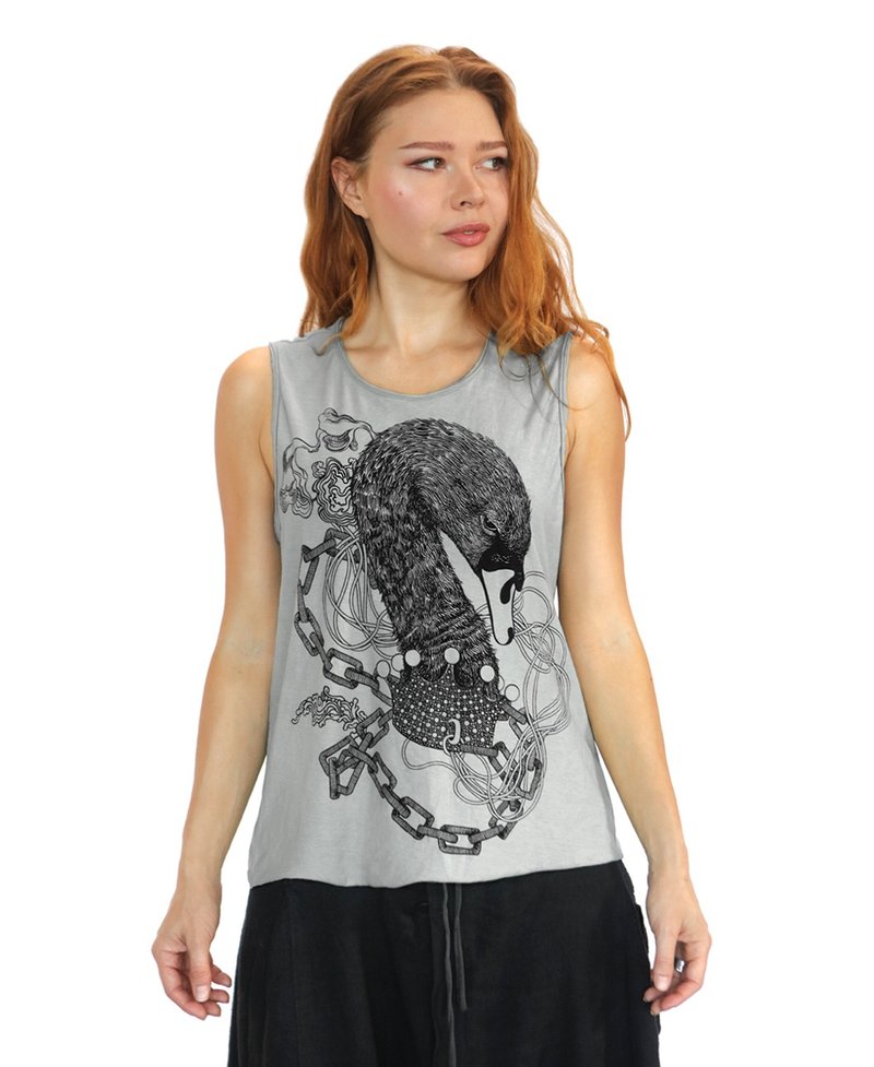 黑天鹅女款上衣 - 女装 T 恤 - 棉．麻 