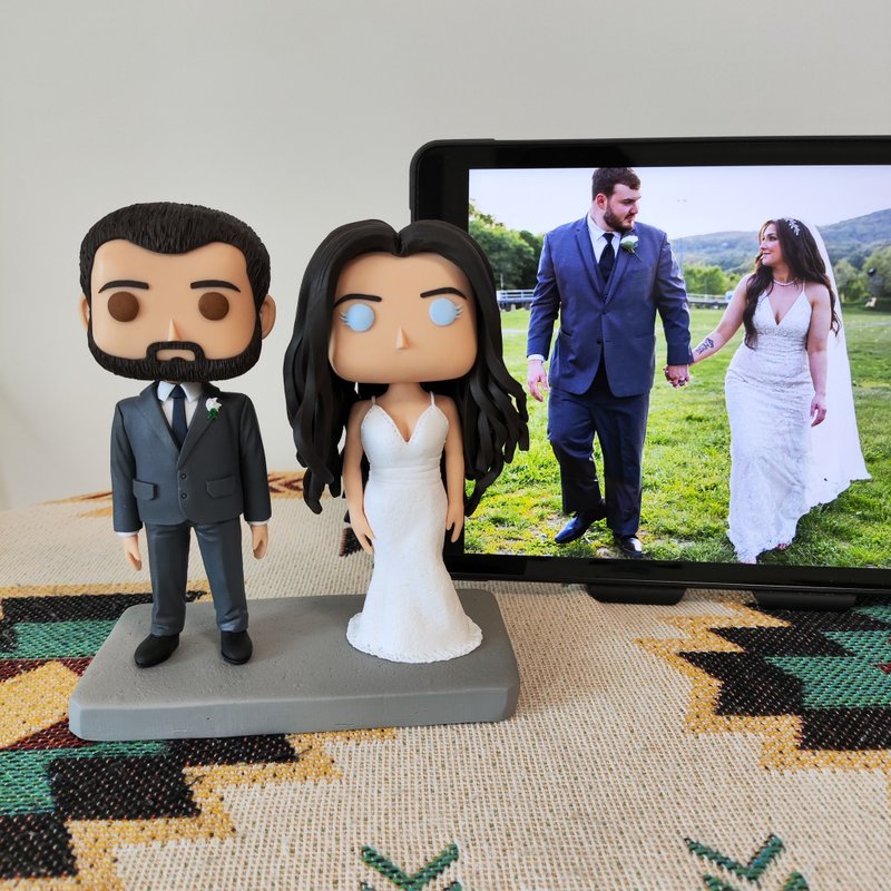 纯手工定制美国Funko Pop 自画像公仔情侣父母夫妻结婚周年礼物 - 玩偶/公仔 - 粘土 多色