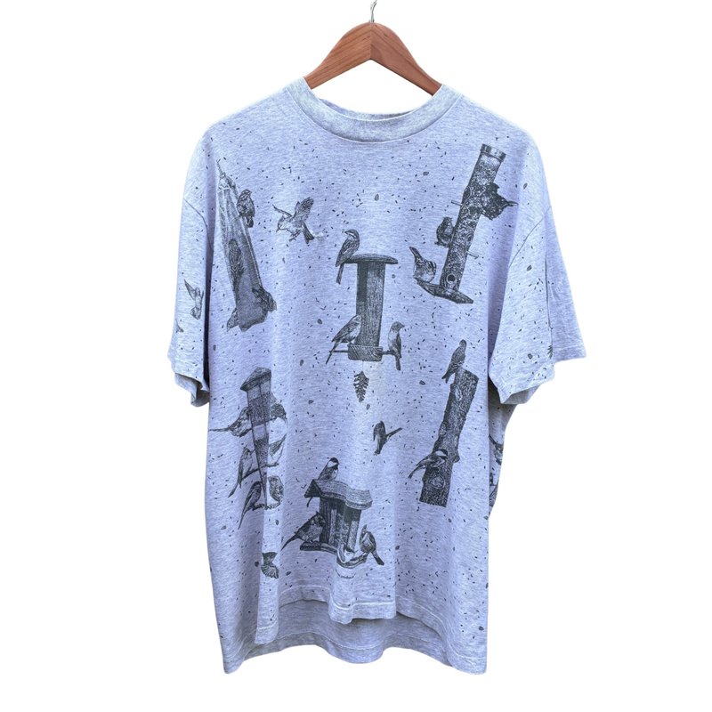 Vintage Rel.e.vant Product 鸟舍图案全印花 T 恤 - 男装上衣/T 恤 - 棉．麻 红色