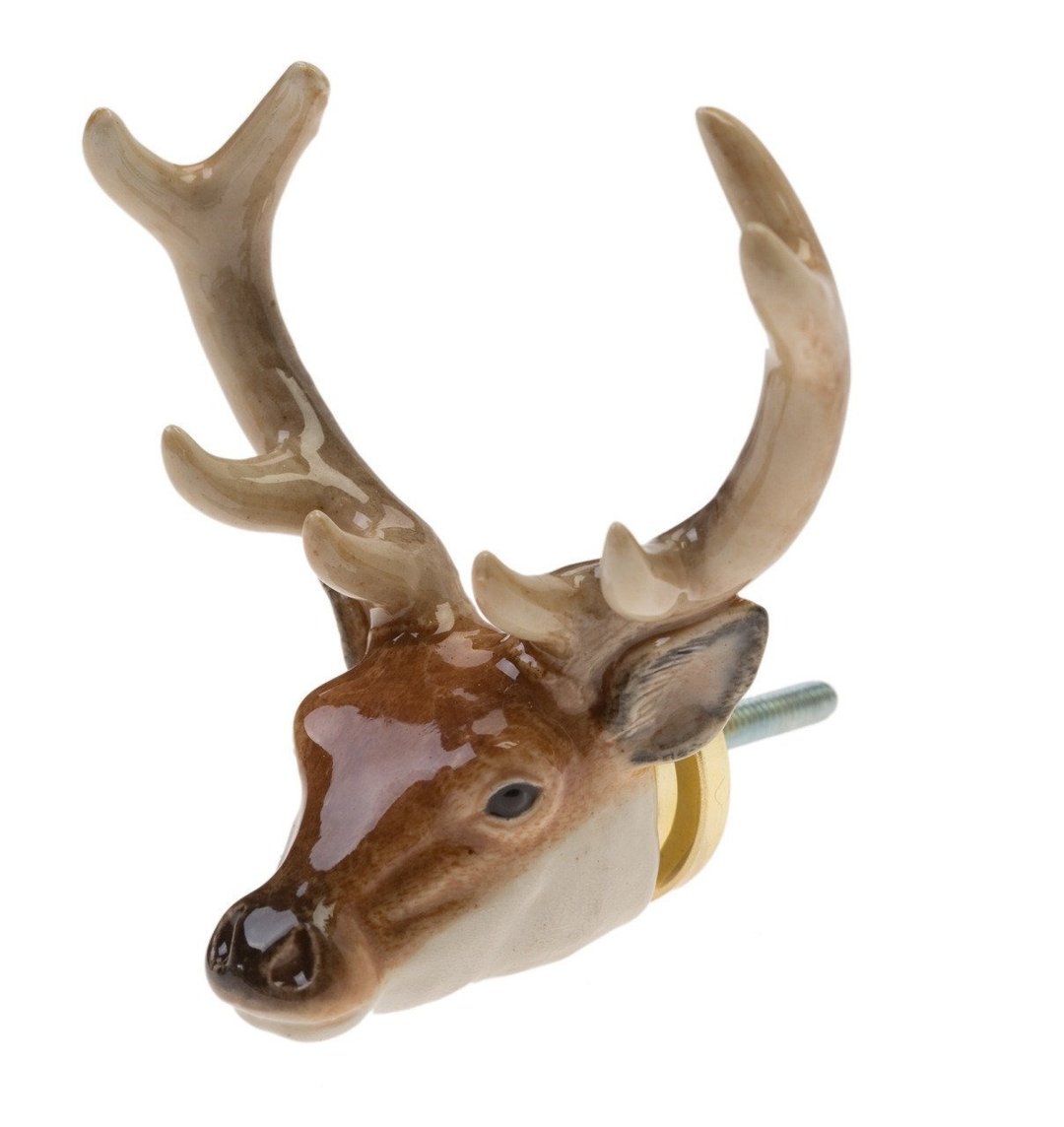 AndMary 门把-雄鹿 礼盒装 Stag Head Doorknob - 其他 - 瓷 金色