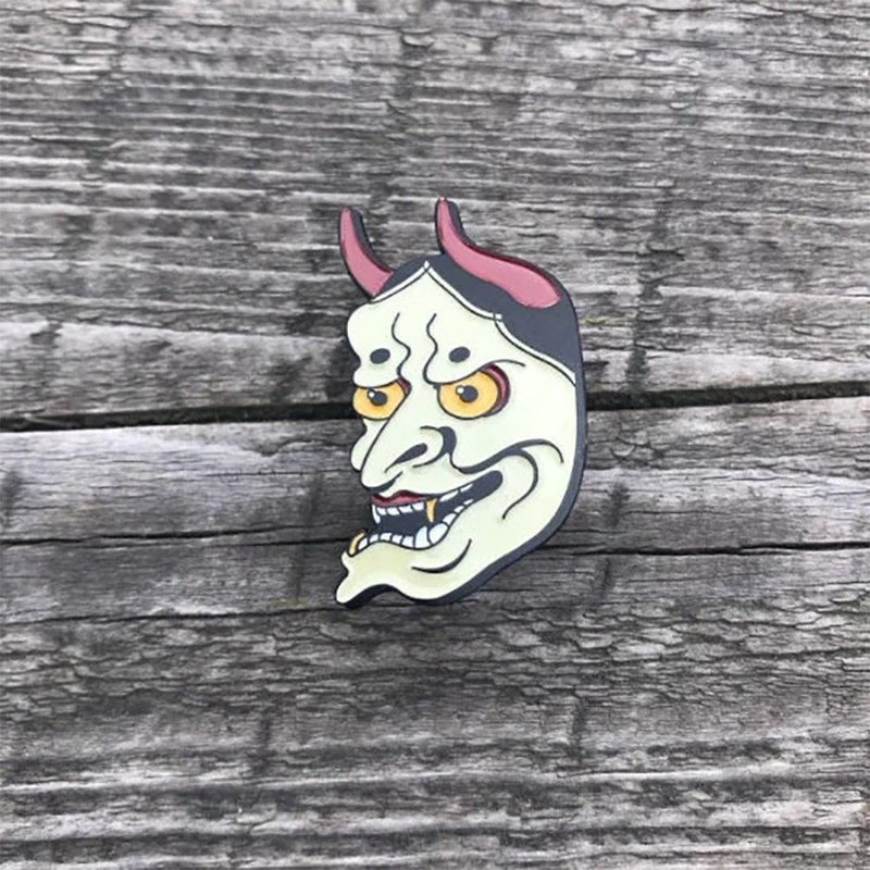 Hannya metal pin Japanese Traditional Noh Mask Collection theater Kabuki Kyogen - 其他 - 其他金属 