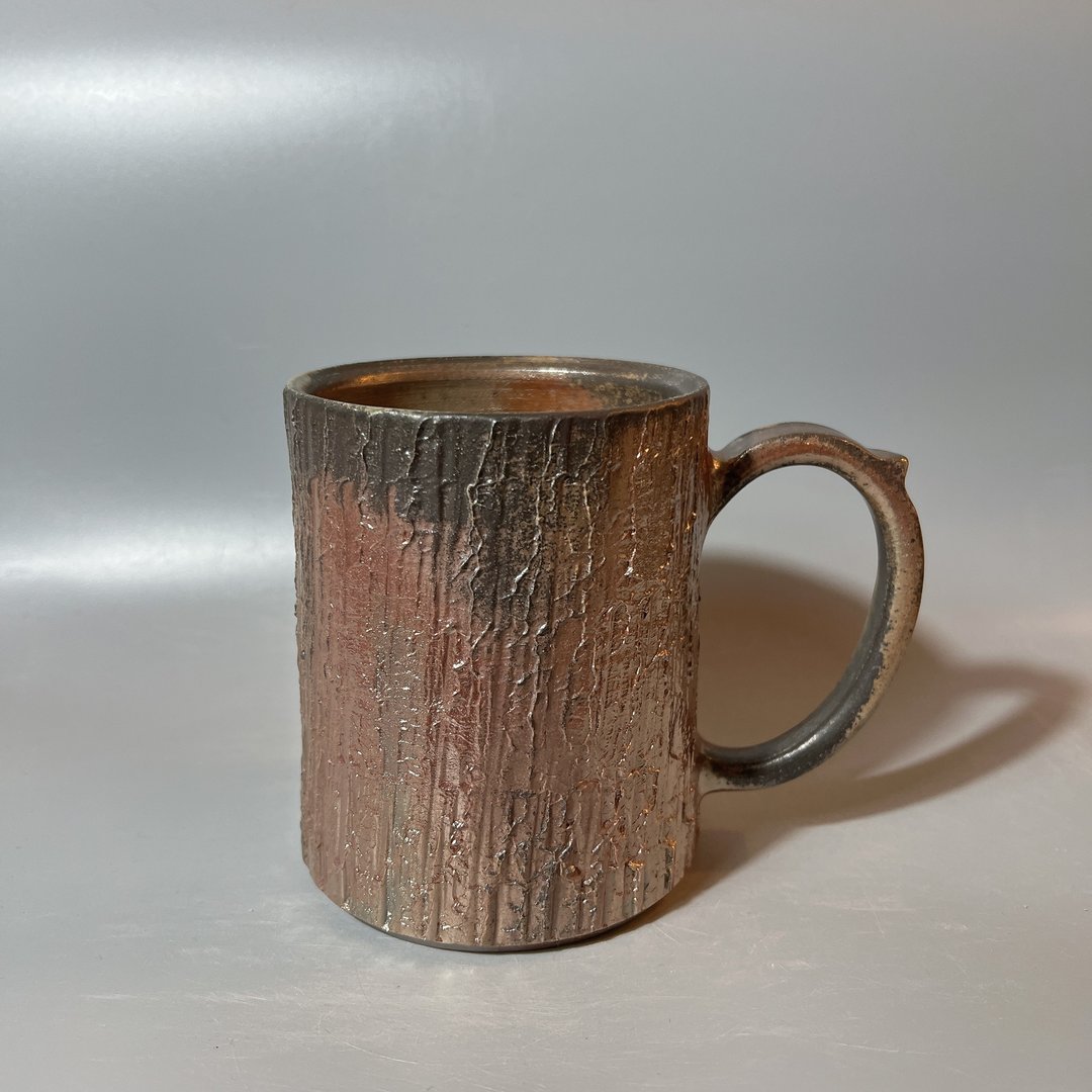 柴烧 600cc 金彩木纹马克杯 / 啤酒杯 / 小平凡手作 - 茶具/茶杯 - 陶 
