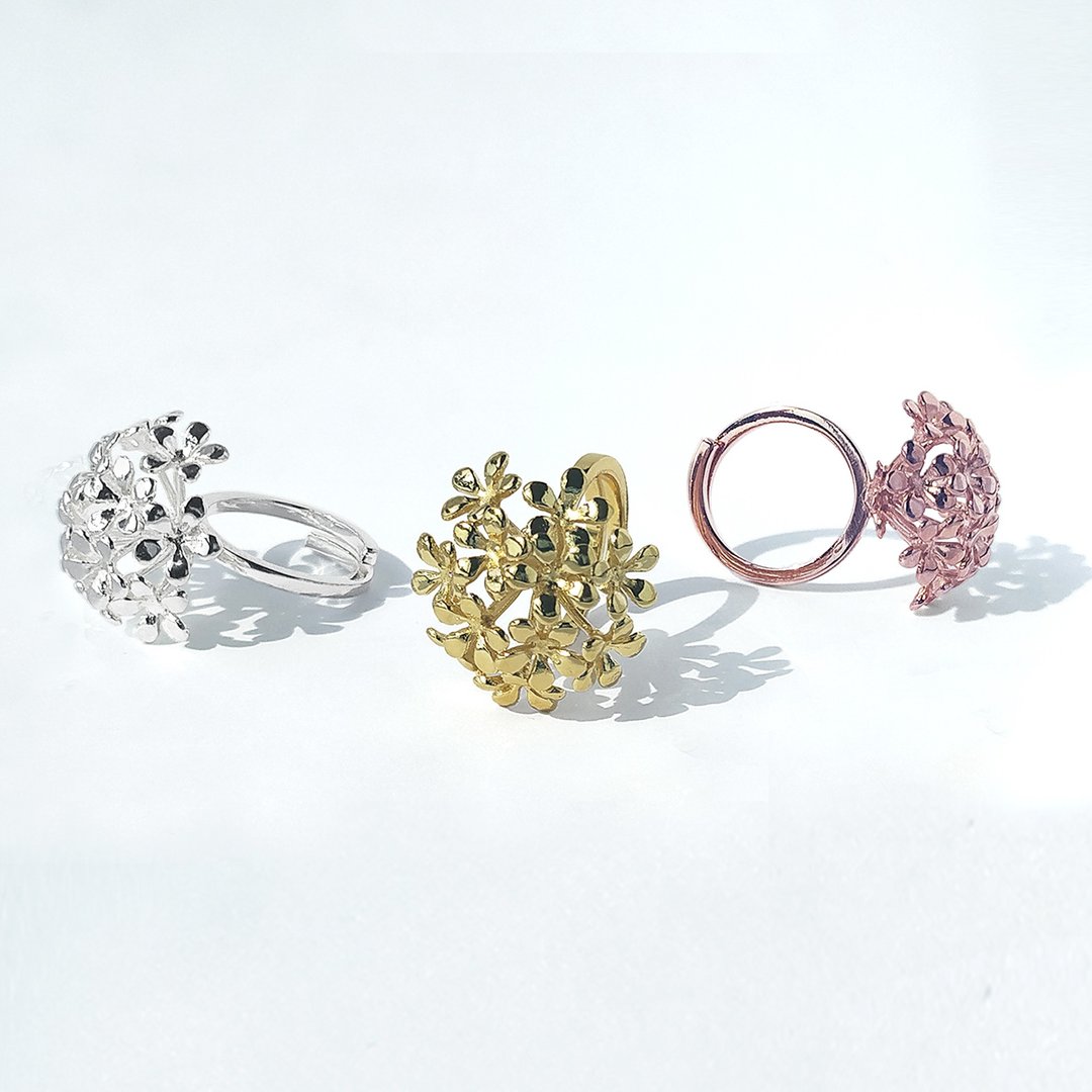 Flower Ring, Adjustable Ring - 戒指 - 其他金属 