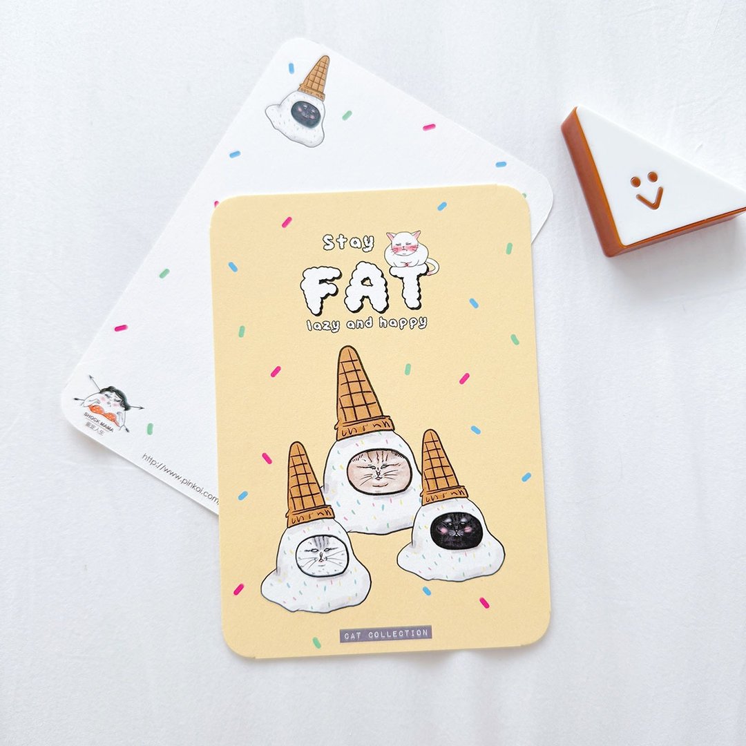Stat fat 明信片 - 卡片/明信片 - 纸 黄色