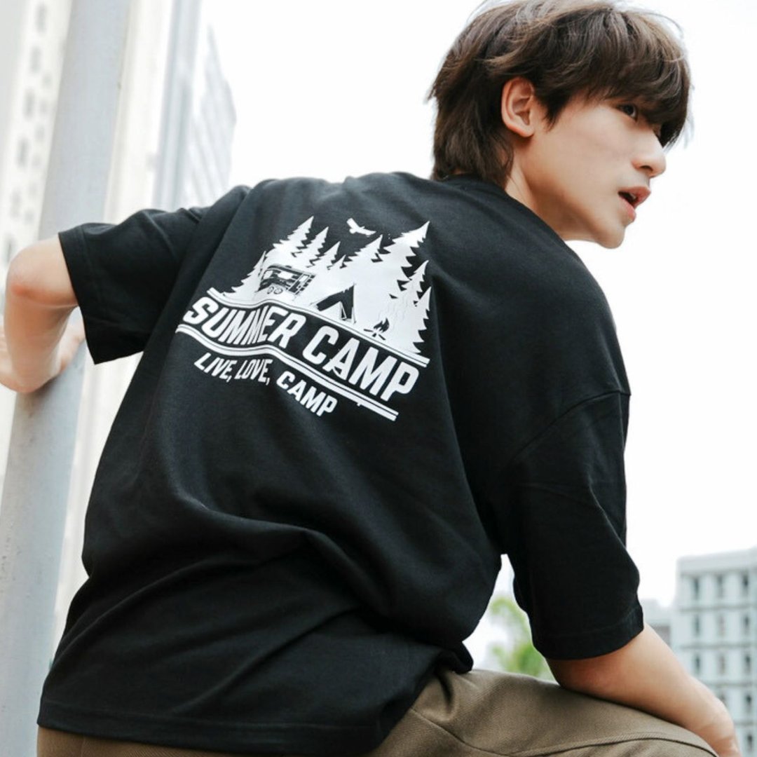 【CREEPS】Summer Camp 宽松重磅印花T恤 210g - 男装上衣/T 恤 - 棉 多色