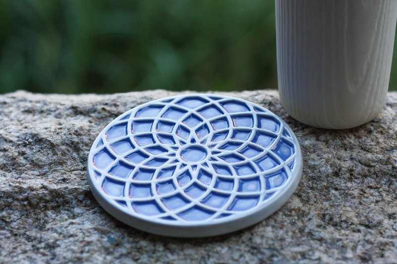 decoramics窗花杯垫-Piazza del Rose-蓝-唯一单品 - 杯垫 - 瓷 蓝色