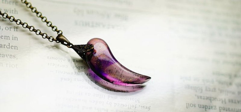 [Made to order] Yume purple - 项链 - 玻璃 紫色