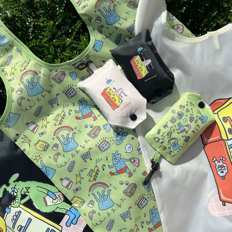 折一折购物袋 - 化妆包/杂物包 - 聚酯纤维 绿色