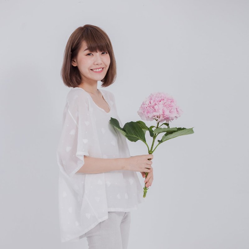 Blanche方圆上衣 - 女装上衣 - 棉．麻 白色