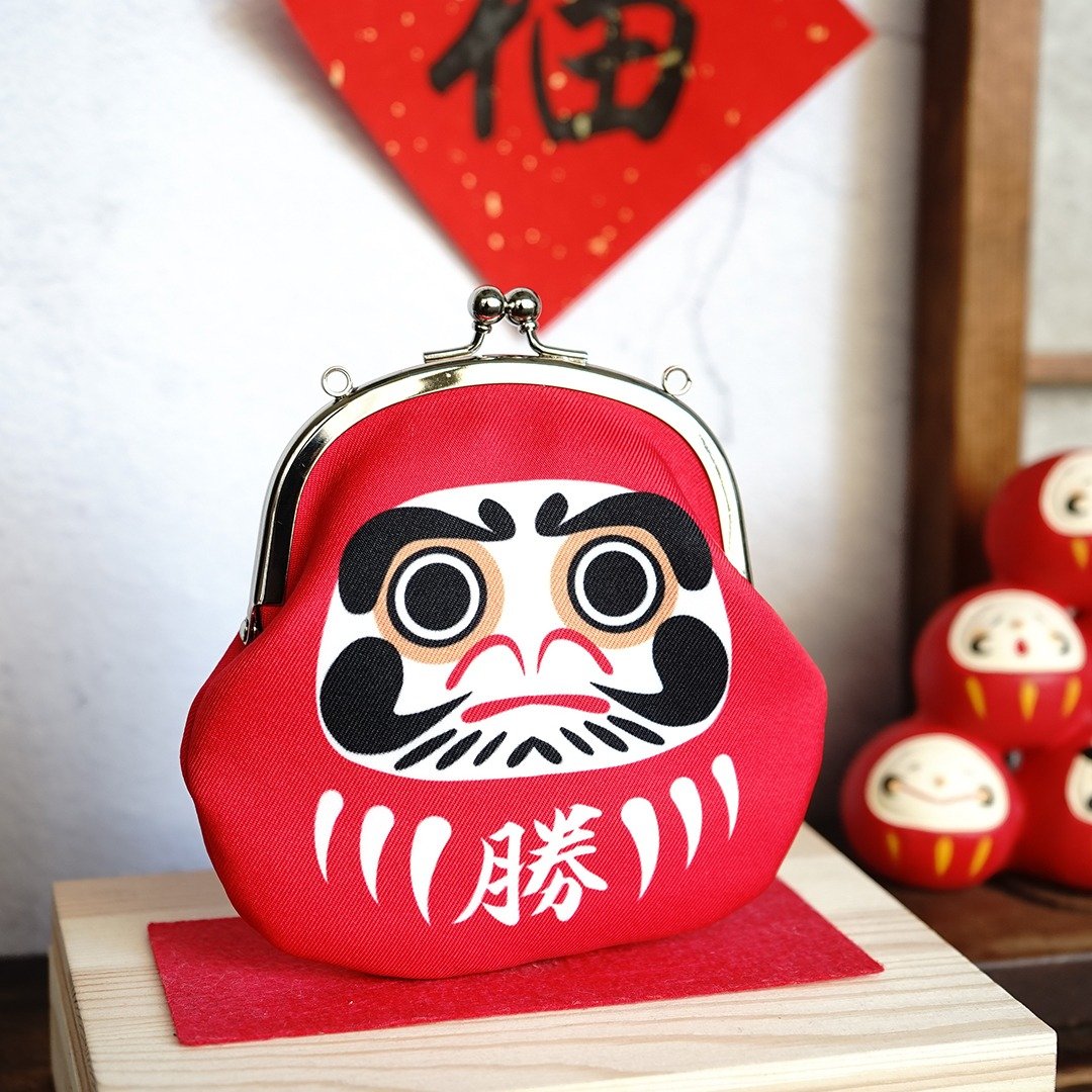 京都奈达摩桑开运口金包-红胜利 开运祈福 - 零钱包 - 其他材质 红色