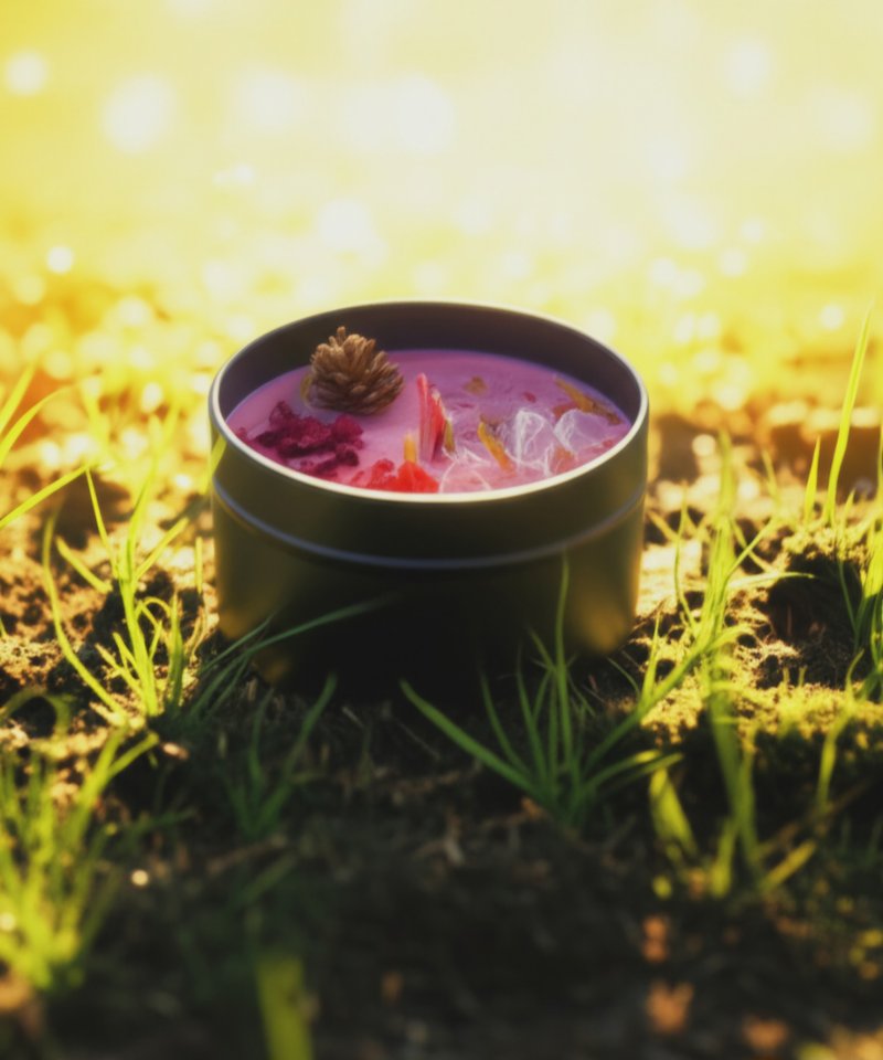 香氛蜡烛买2送1-- 朝露-能量水晶香氛蜡烛 - 蜡烛/烛台 - 蜡 橘色