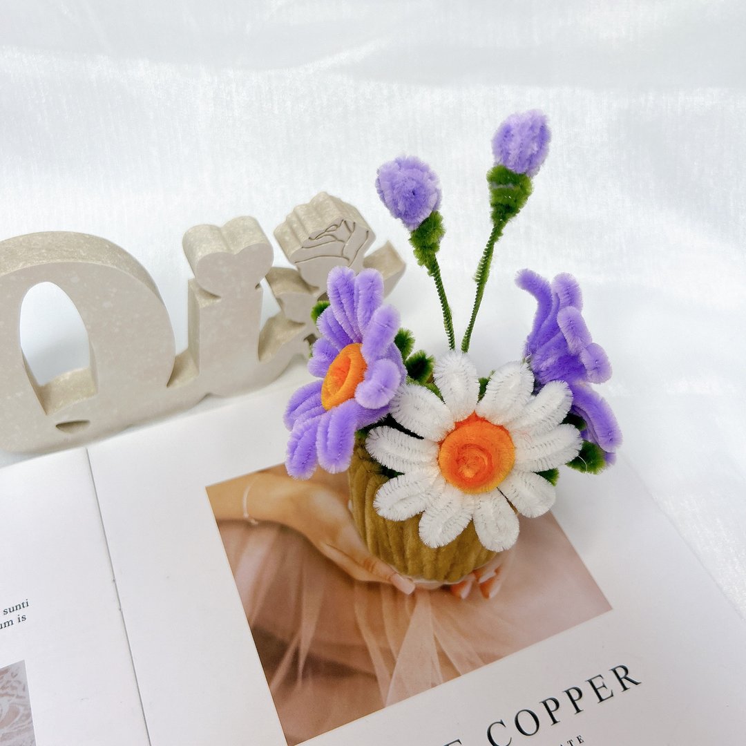 【手工订制】小雏菊毛根盆栽【愉快幸福】 - 摆饰 - 其他材质 