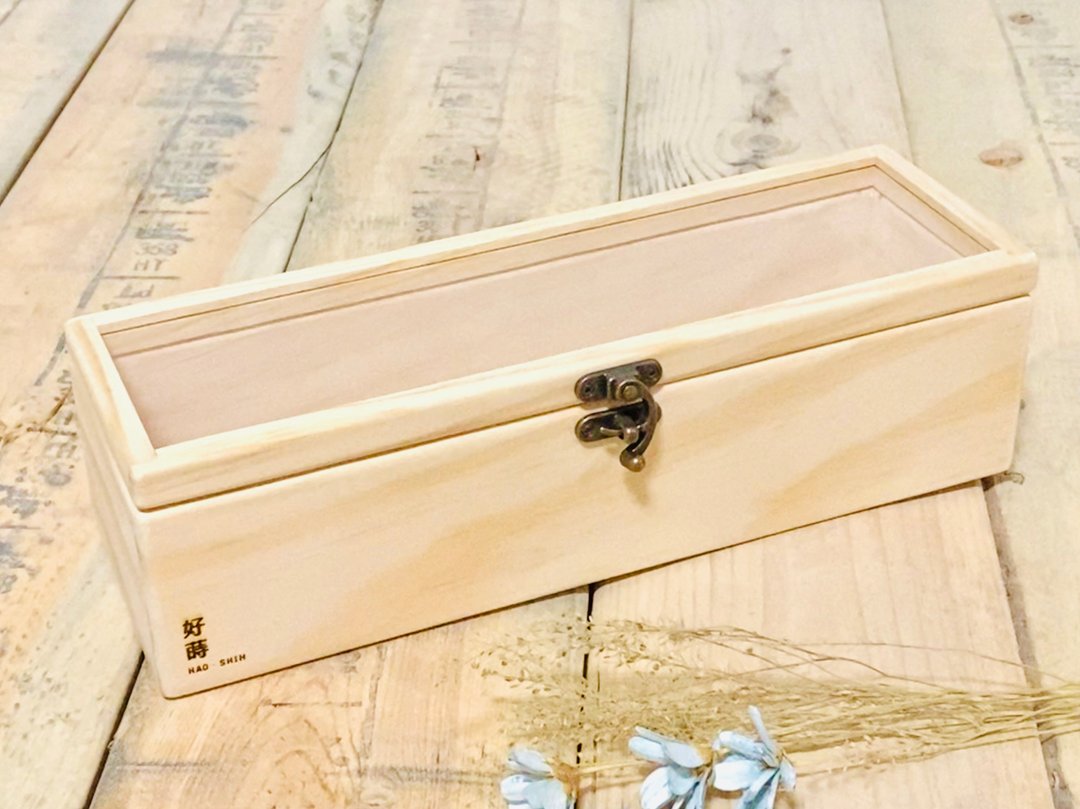 极简 有盖 透明盖木盒 L2 号盒【 31 x10 x8.7 】- 木作系列 - 收纳用品 - 木头 