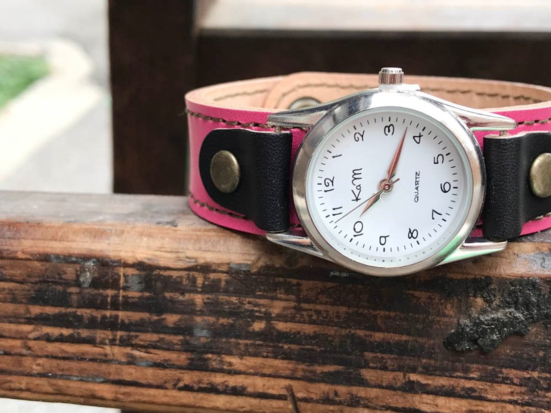 STITCH A watch that you want to wear every day Stitch Run Watch Unisex OK SRW-PWK-OA - 女表 - 真皮 粉红色