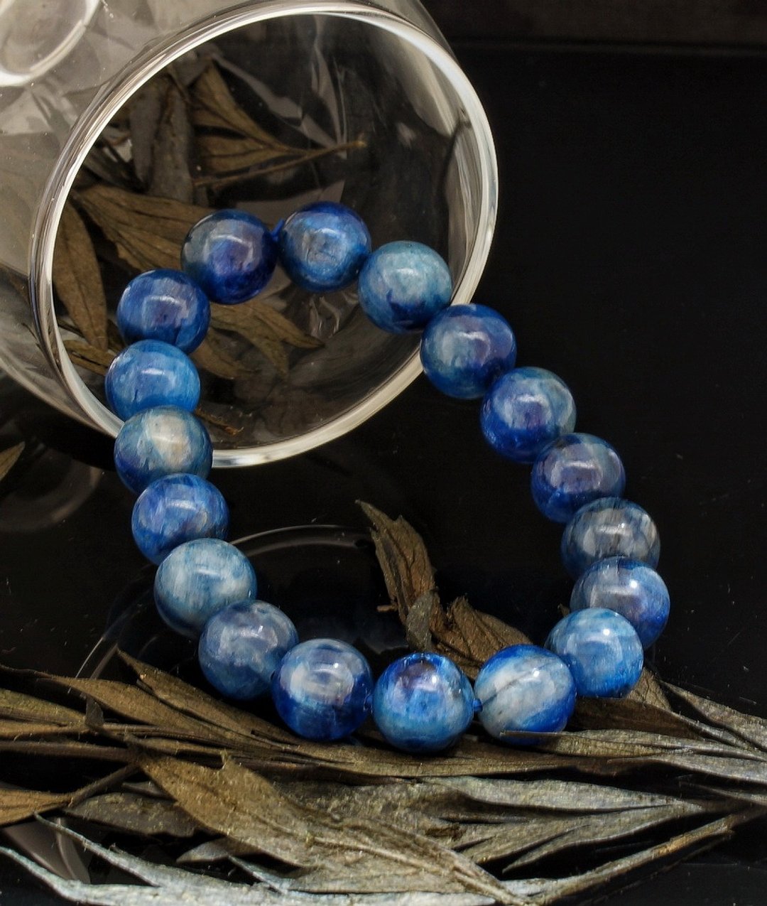 蓝晶石 11mm 水晶手链 ( 11mm Kyanite Crystal Bracelet ) - 手链/手环 - 水晶 