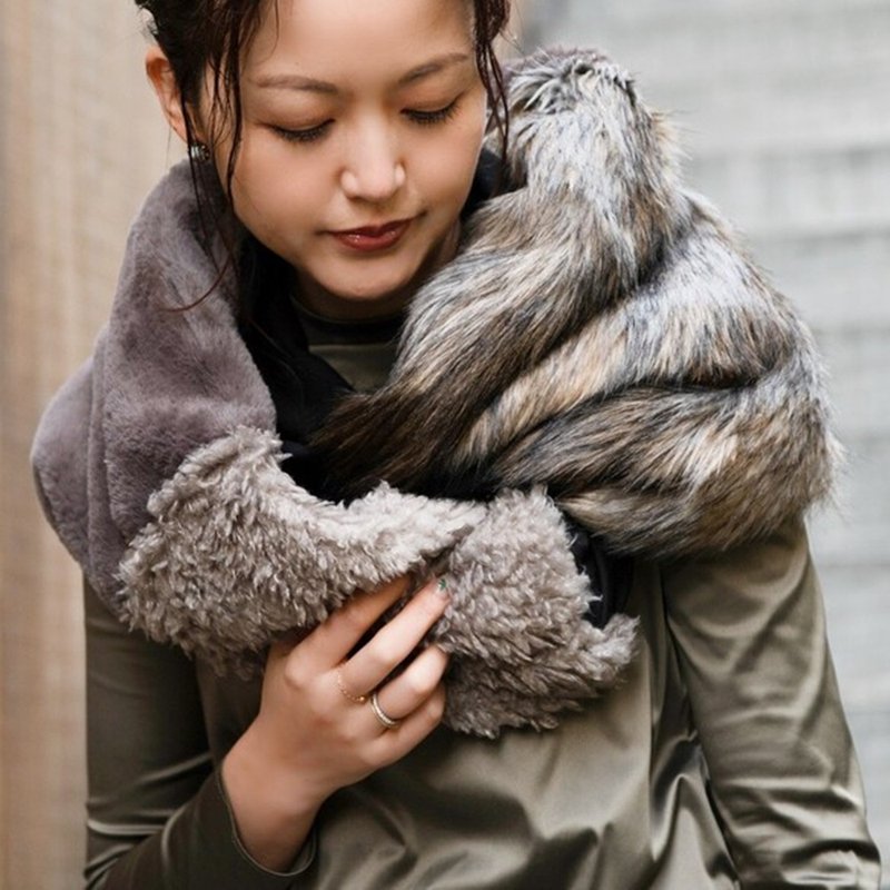 柔软幸福围脖 | 蓬松环保皮草 | 优雅 - 围巾/披肩 - 其他材质 多色