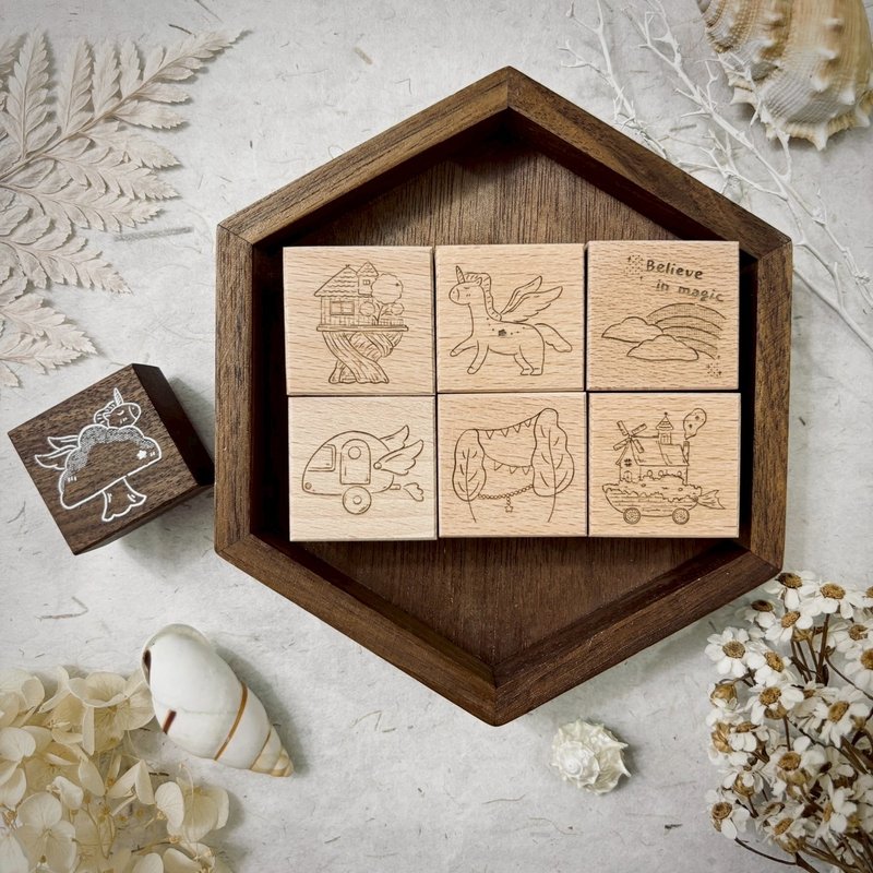 盲抽印章-梦幻森林 - 印章/印台 - 木头 咖啡色