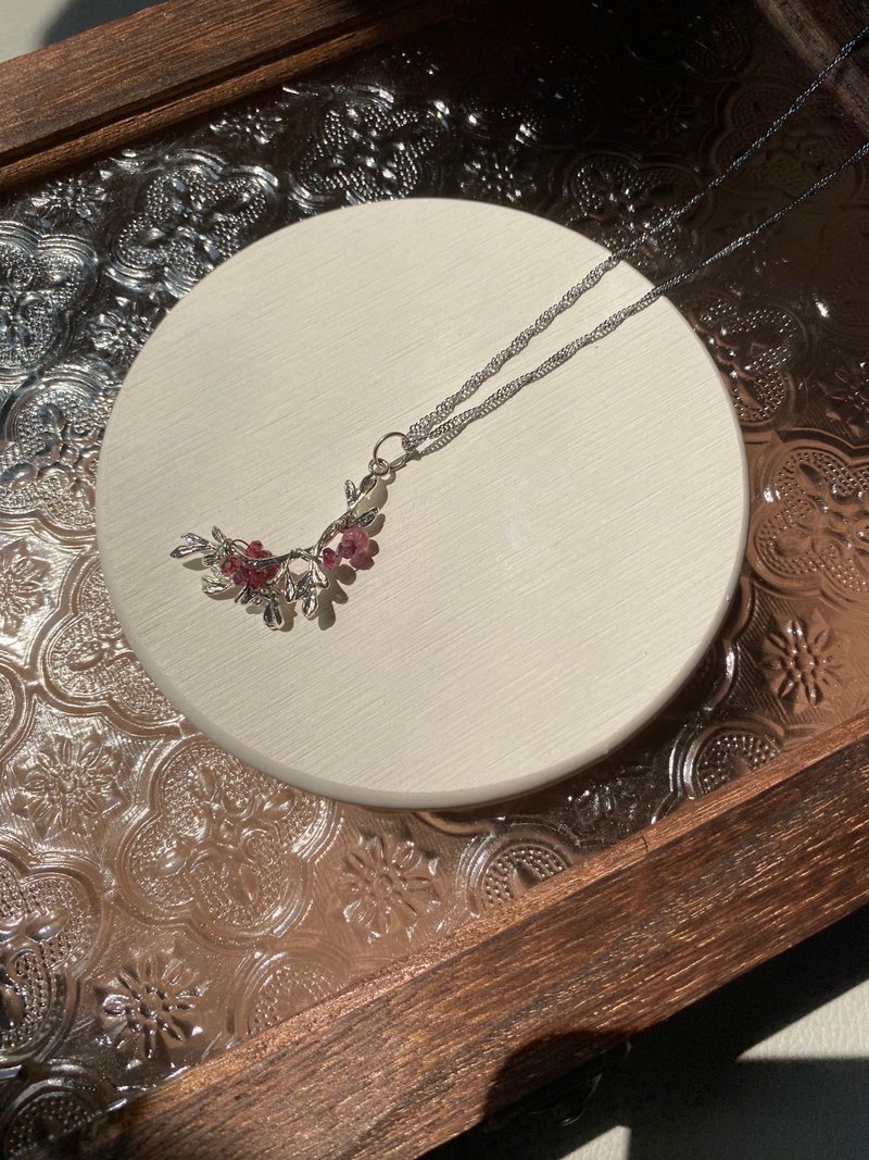 葡萄子 钻切紫水晶 叶 项链 中长链 礼物 生日 - 项链 - 宝石 紫色