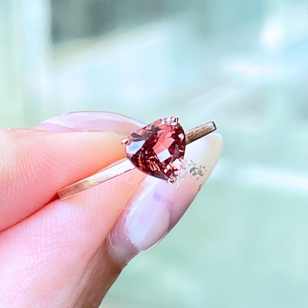 The Mono - 心型天然玫瑰粉红碧玺 (1.08ct ) 18k玫瑰金戒指 - 戒指 - 贵金属 