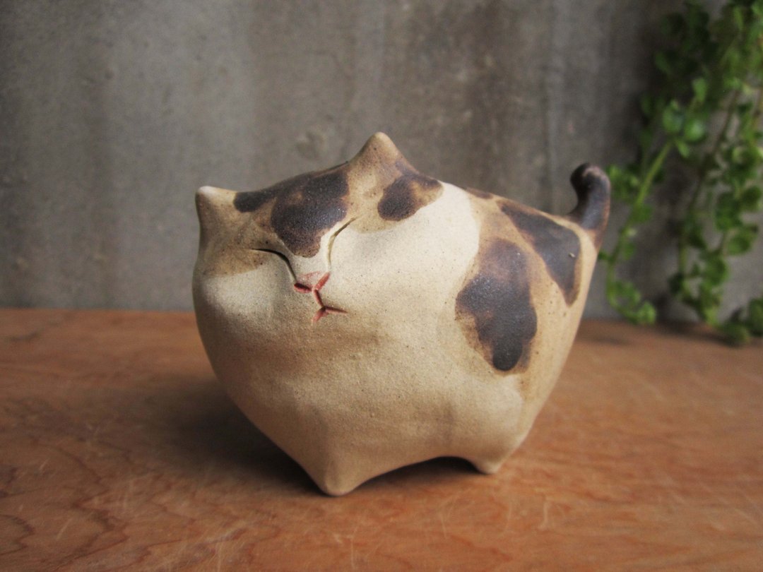 旺财胖猫陶铃-三花 - 摆饰 - 陶 
