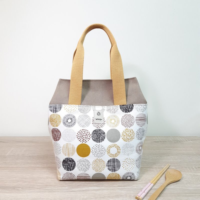 保温便当袋 / 随身手提袋 / 和风物语 - 手提包/手提袋 - 棉．麻 卡其色