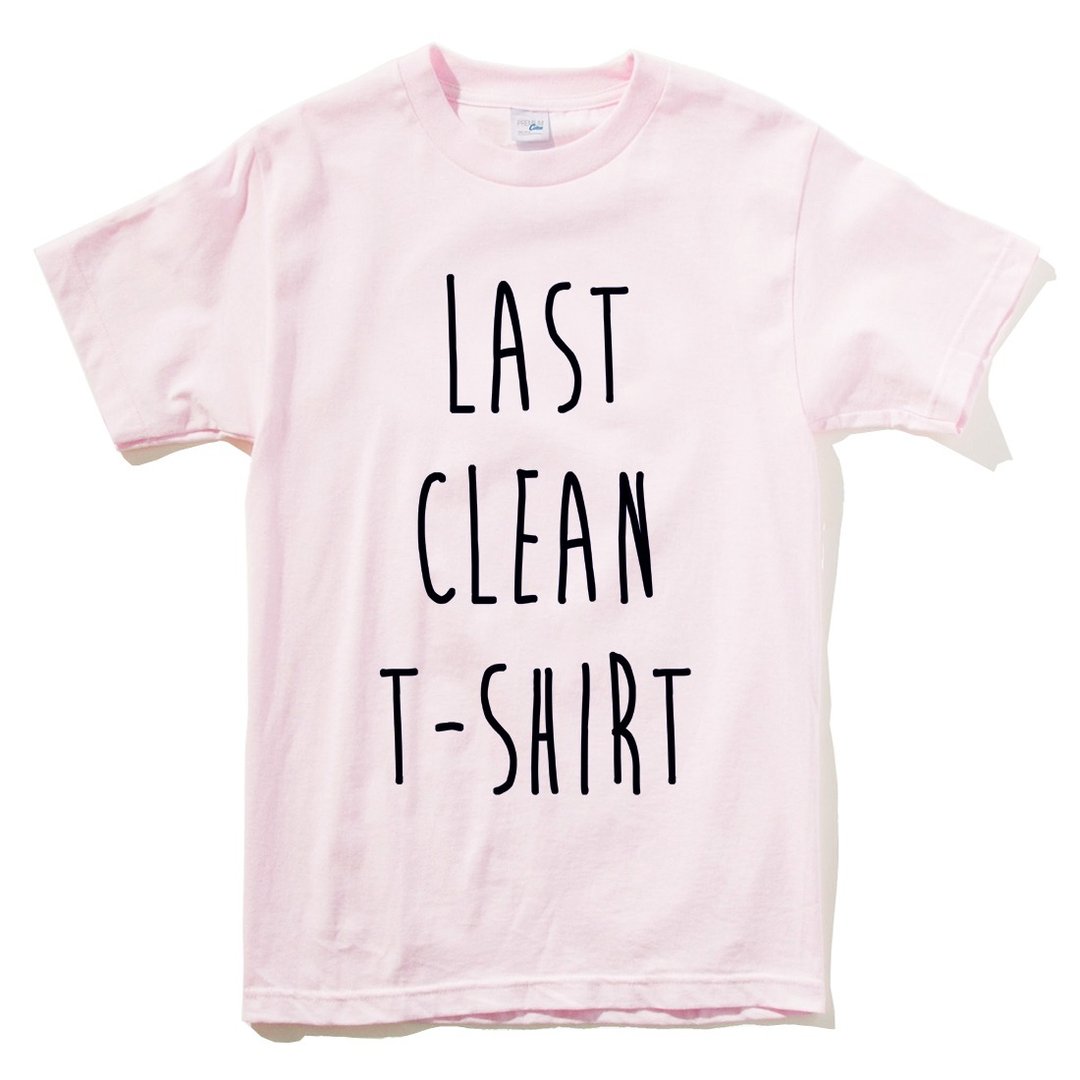 LAST CLEAN T-SHIRT #2 男女短袖T恤 浅粉红色 最后一件干净的T恤 文青 艺术 设计 时髦 文字 时尚 - 女装 T 恤 - 棉 粉红色
