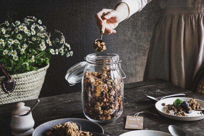 烤谷麦GRANOLA 【包邮优惠 家庭密封罐 补充包 谷麦匙】 - 谷物麦片 - 其他材质 咖啡色