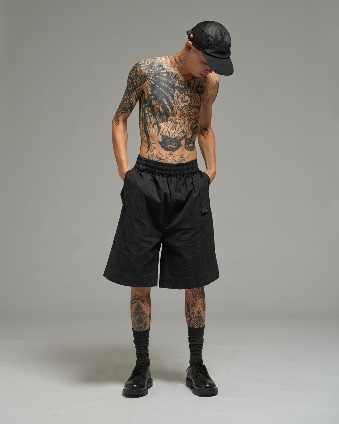 Unisex：Office 短裤 (黑色) - 男士短裤 - 棉 黑色