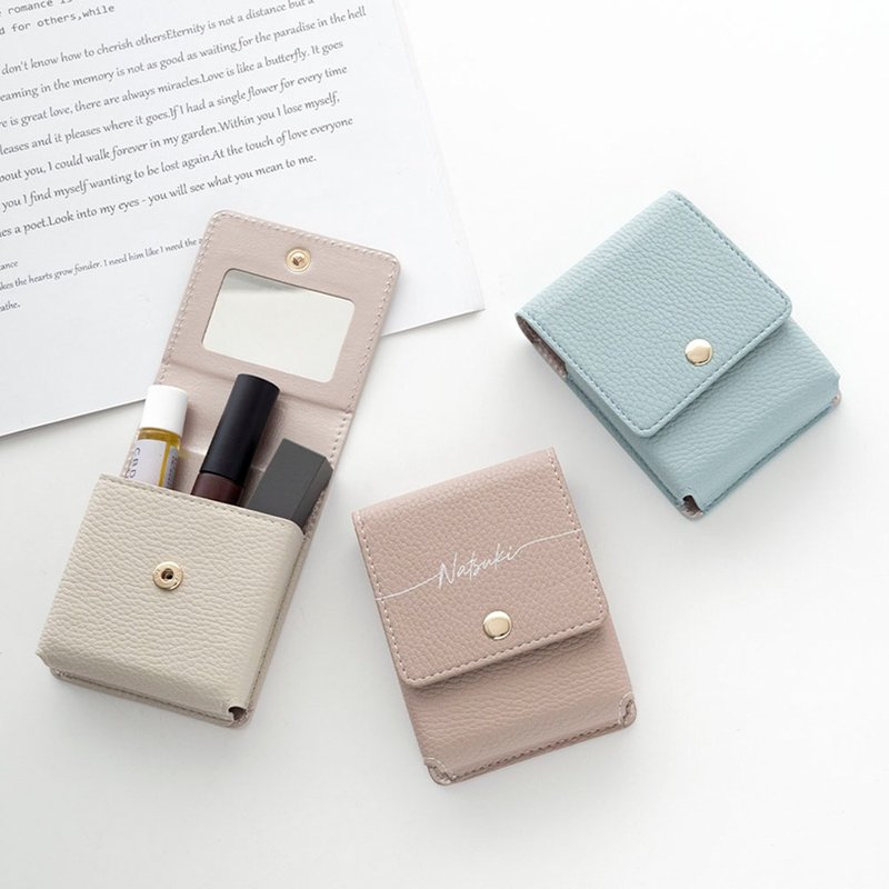 唇部保护套【简易刻名字】暗色化妆包唇部保护套带文字HE09U - 化妆包/杂物包 - 真皮 蓝色