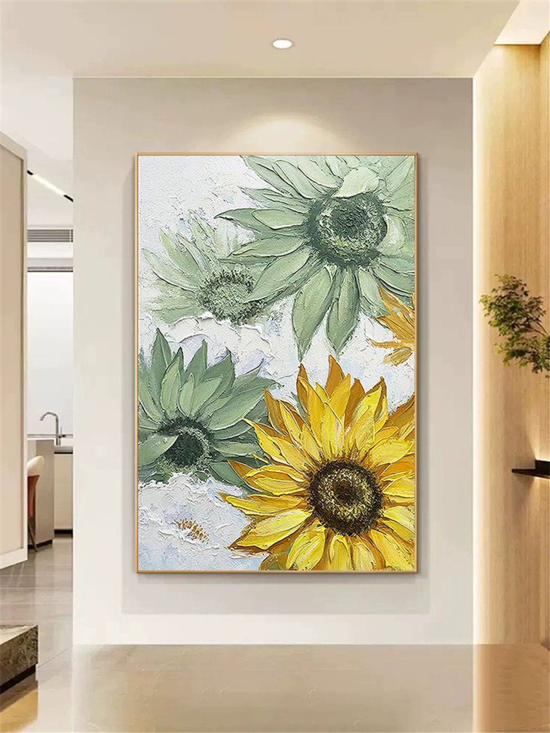 向日葵 手绘油画/抽象/原创商品/装饰画/挂画/客厅/走廊/玄关挂画 - 海报/装饰画/版画 - 亚麻 多色