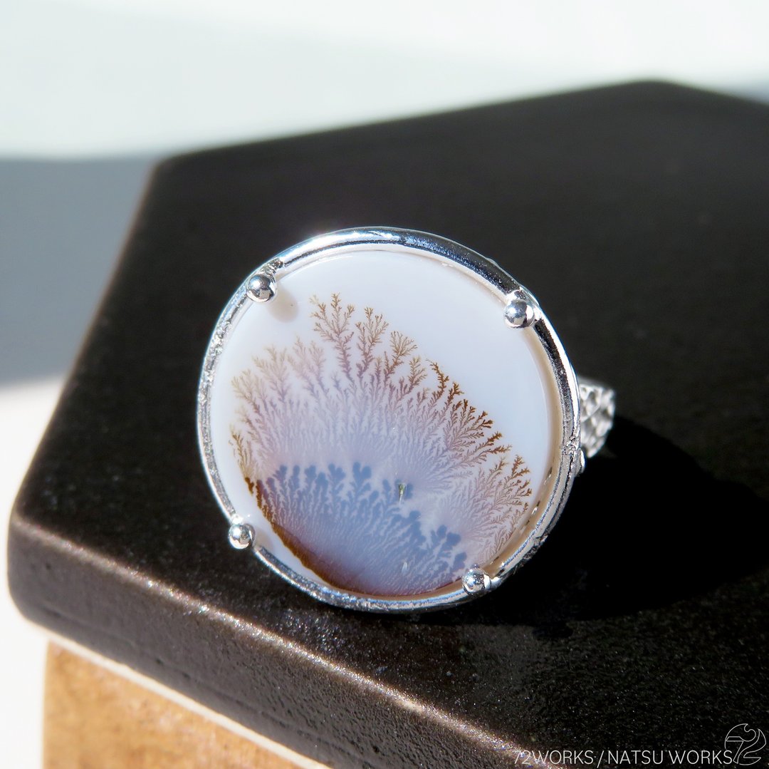 树枝状玛瑙 戒指 / Dendritic Agate Ring a6 - 戒指 - 宝石 咖啡色