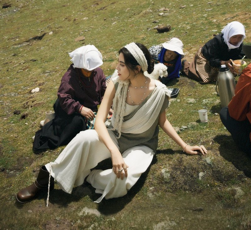 【云牧】美拉德游牧/藏族元素/斜肩上衣 - 女装上衣 - 其他材质 绿色