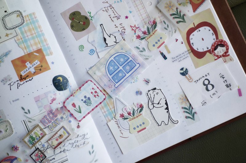 色彩搭配师 日常のかけら PET 和紙膠帶 (kiss-cut) - 纸胶带 - 其他材质 多色