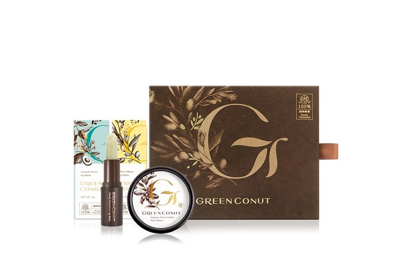 唇膏乳油木礼盒组 附提袋 - 纸盒/包装盒 - 其他材质 咖啡色