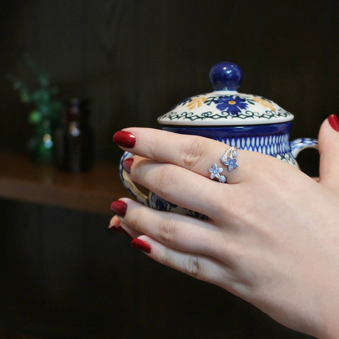 Blue Star Ring RN166 Blue Star Ring - 戒指 - 其他金属 蓝色