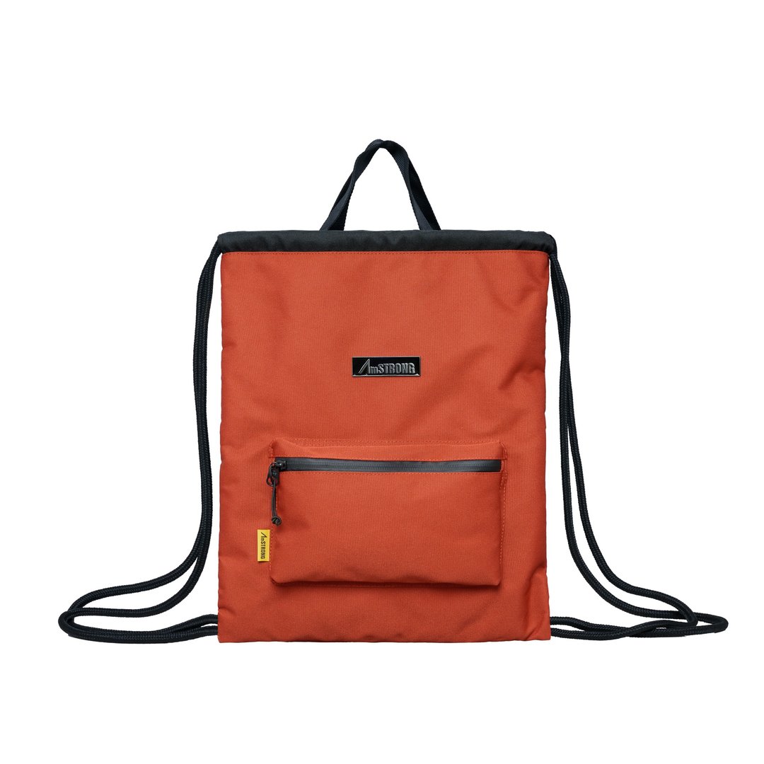 【型动探索】02-DRAWSTRING BAG 索绳包 锈橙色 - 束口袋双肩包 - 聚酯纤维 橘色