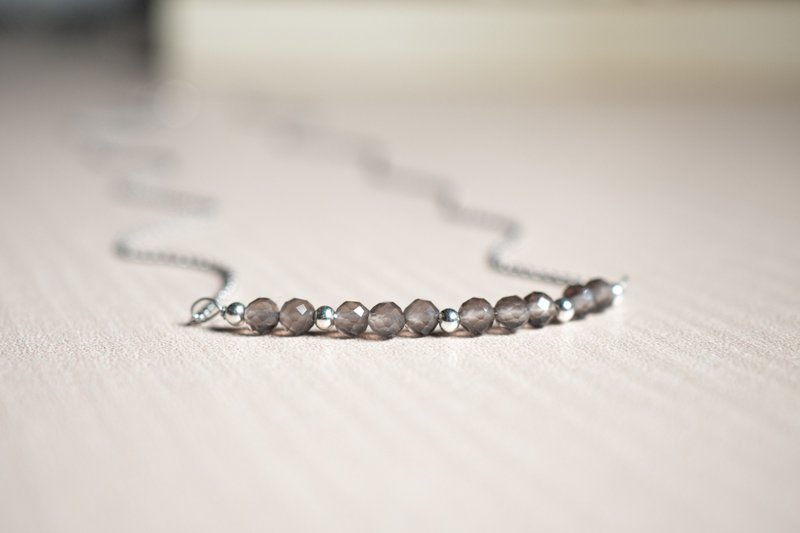 Smoky Quartz Necklace, 925 Sterling Silver, Capricorn Crystal, Christmas Gift - 项链 - 宝石 咖啡色