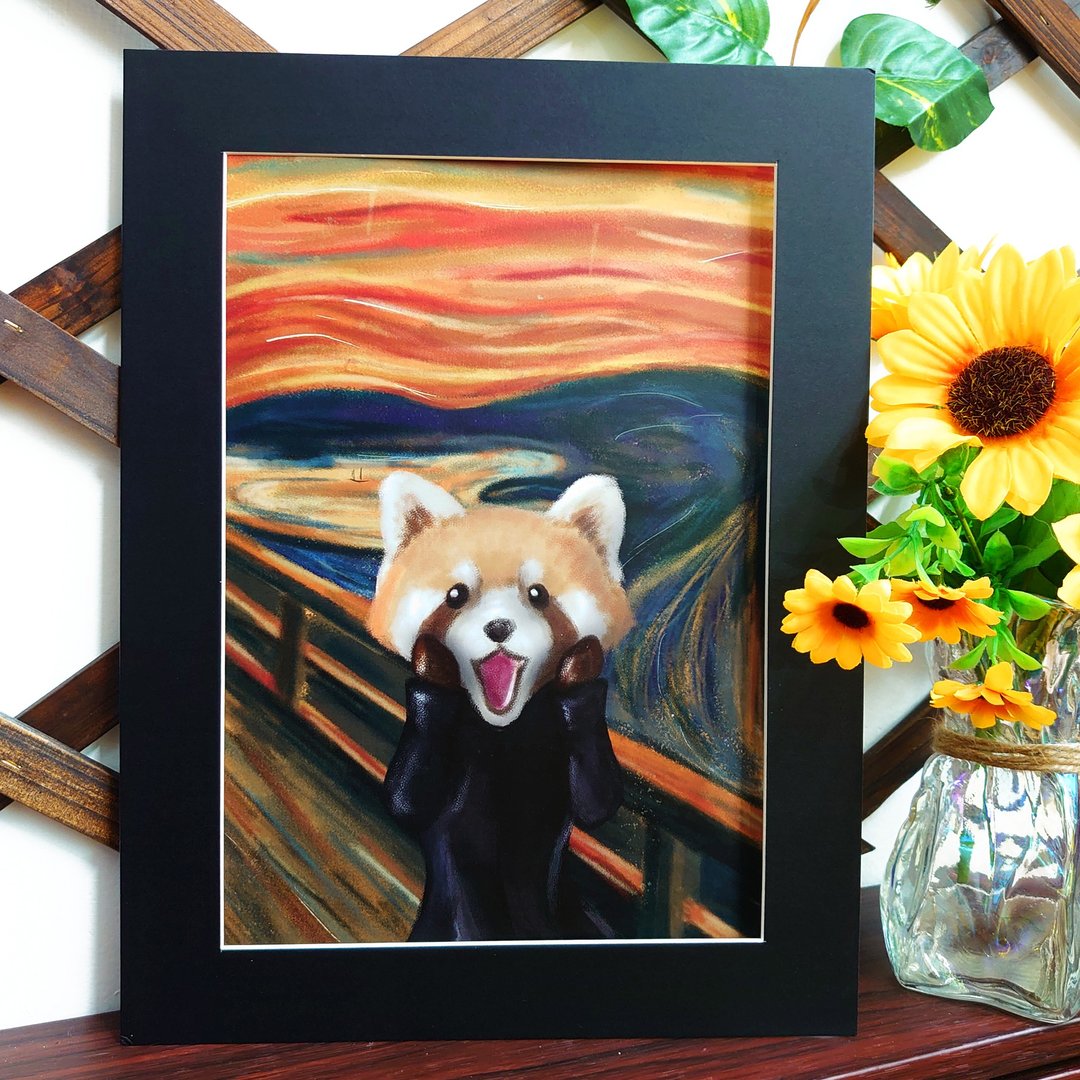 小熊猫博物馆 | 呐喊 复制原画连裱框 - 海报/装饰画/版画 - 纸 黑色