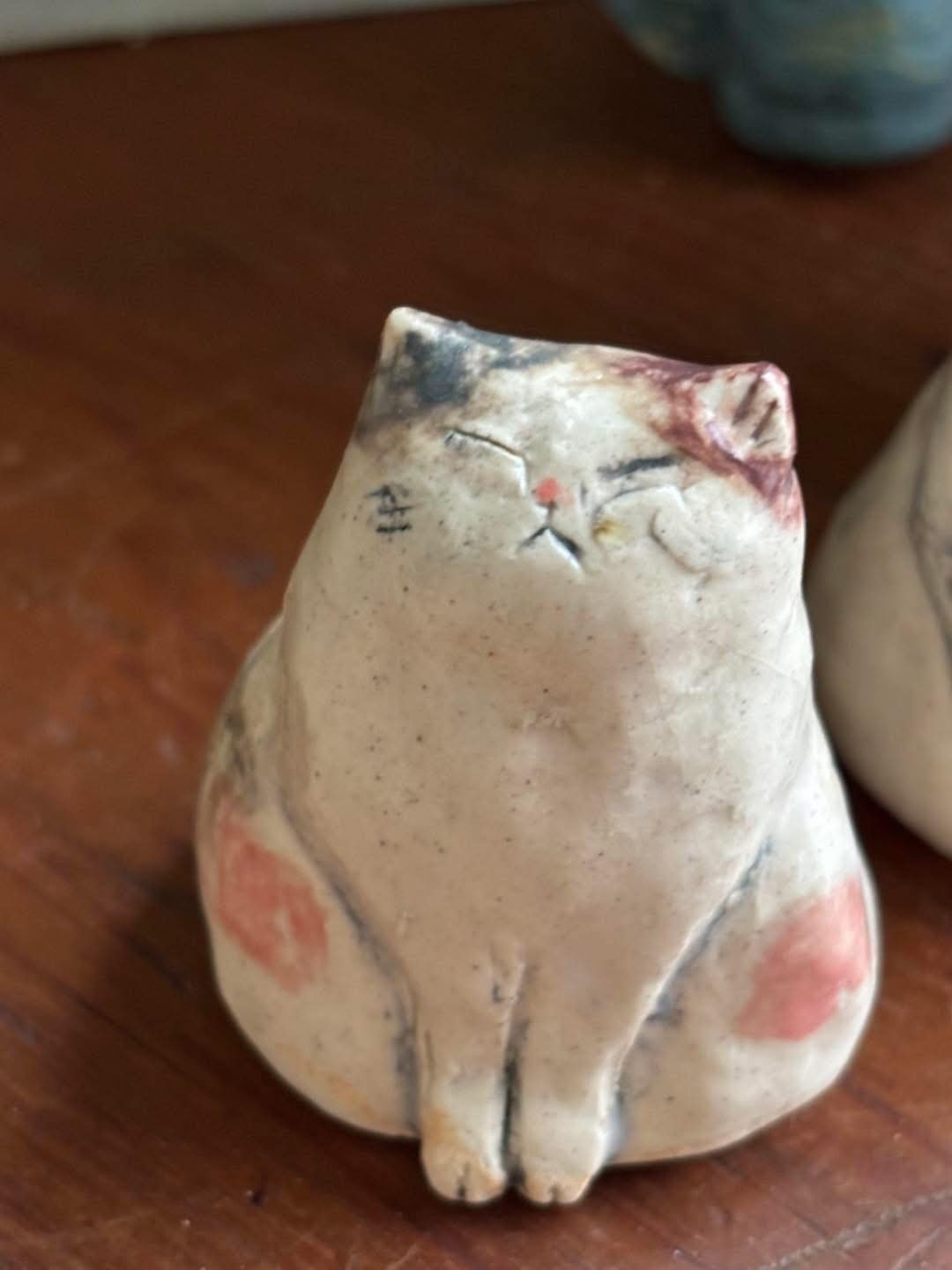 陶偶/ 三花猫 - 玩偶/公仔 - 陶 红色