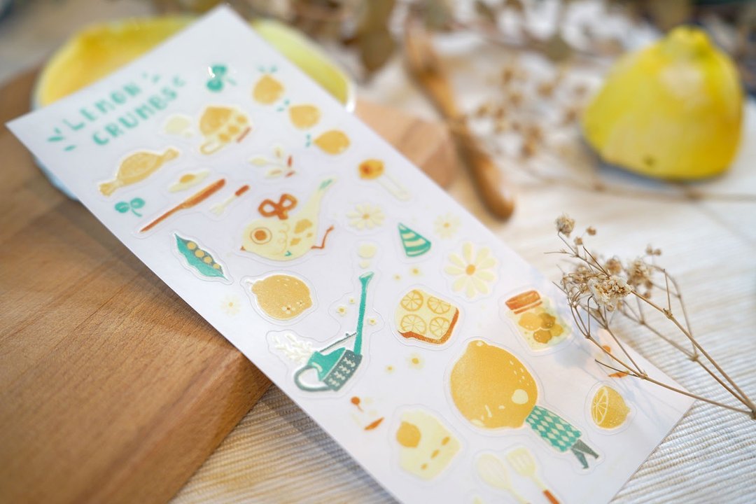 Lemon Crumbs - 透明贴纸 - 贴纸 - 纸 黄色