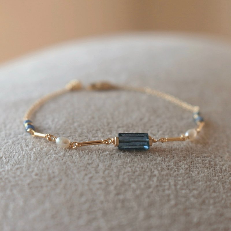 手链 蓝晶石 蓝宝石 珍珠 - 沸腾 - - 手链/手环 - 宝石 蓝色