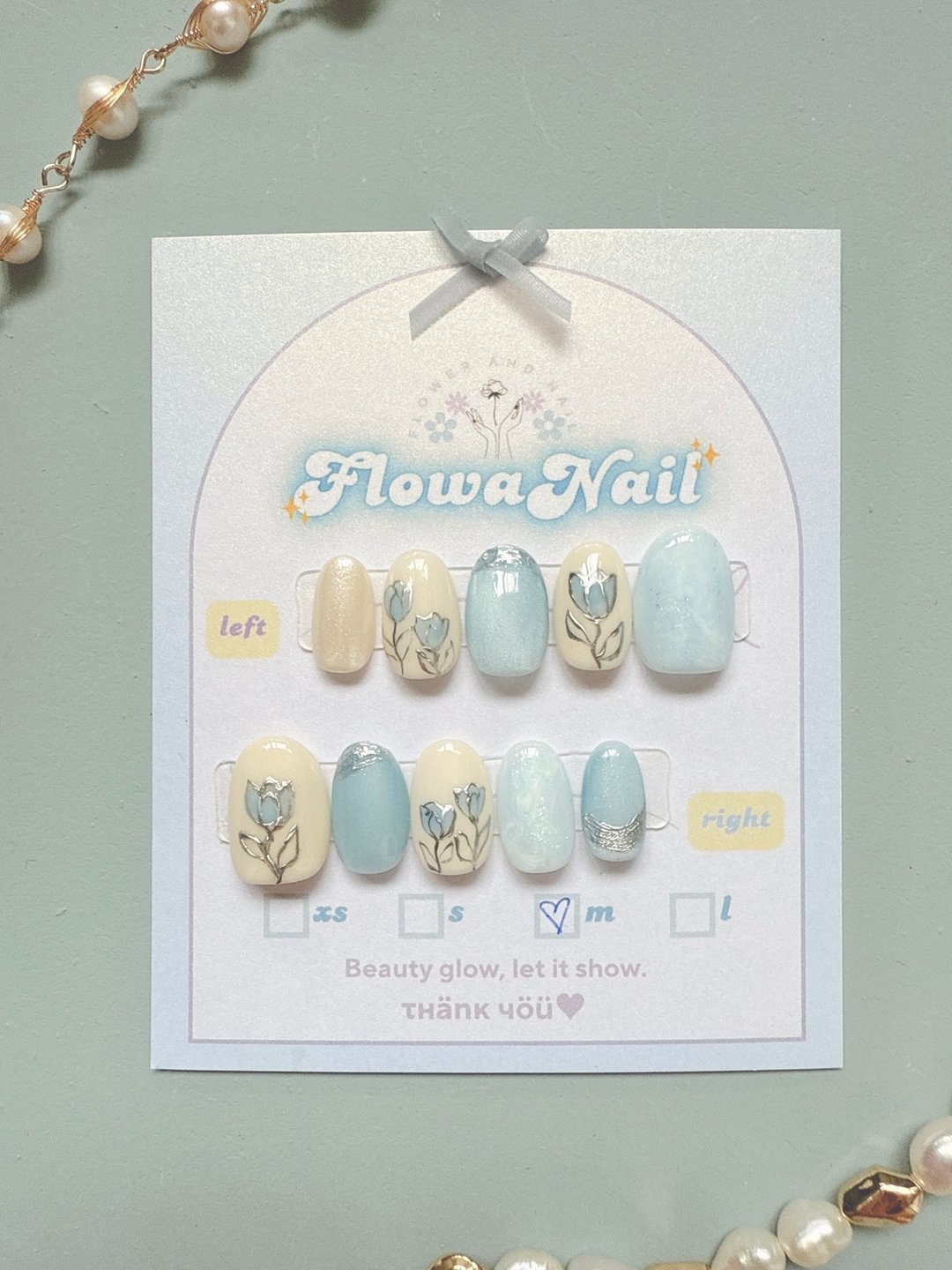 【定制】手工穿戴甲 | Blue Tulip | No.S18 - 指甲油/指甲贴 - 其他材质 蓝色