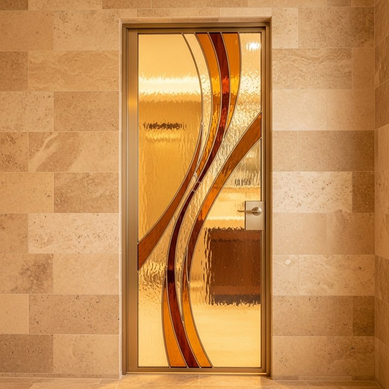 捕捉旧时光的温柔 订制镶嵌玻璃浴室门 (定制化服务) - 其他 - 玻璃 多色