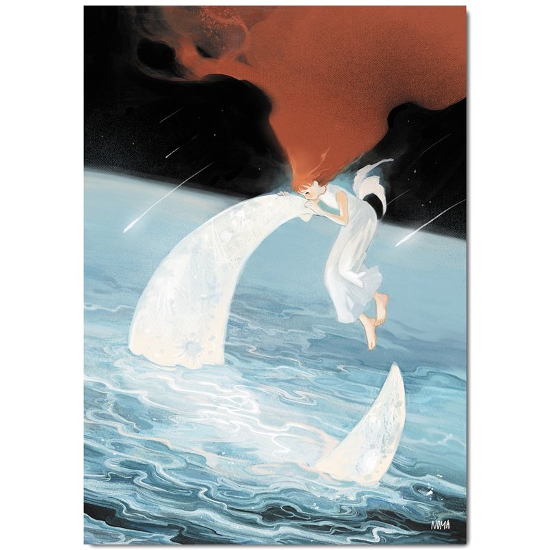 来抚慰月亮的女孩|诺玛 |韩国插画艺术海报 B5 - 海报/装饰画/版画 - 纸 