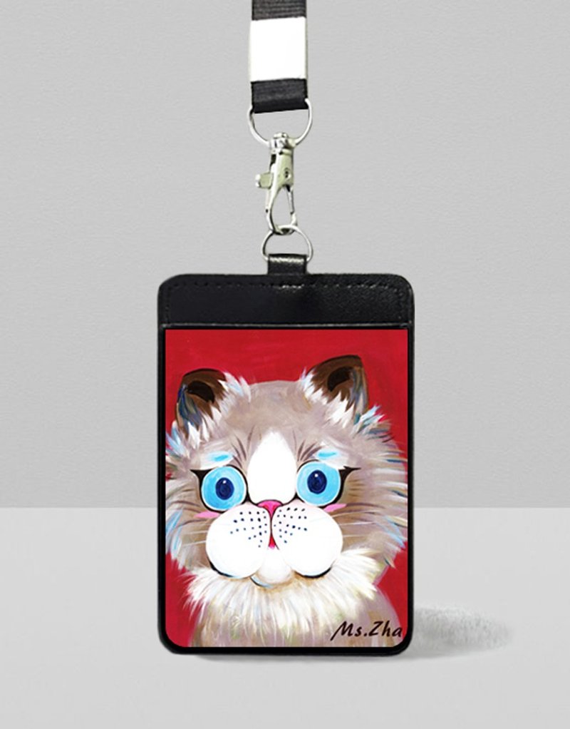 真皮识别证套\胆小的猫\加送狗狗猫猫明信片一张(随机) - 证件套/卡套 - 人造皮革 黑色