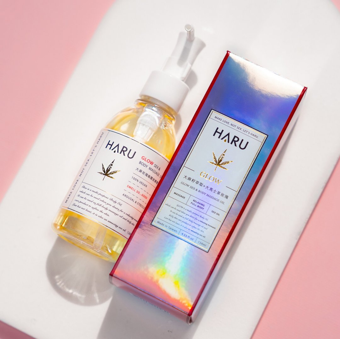 【情侣调情必备热销品】GLOW大麻玫瑰唤醒按摩精油134ml 滋润肌肤 - 身体护肤/按摩油 - 浓缩/萃取物 红色