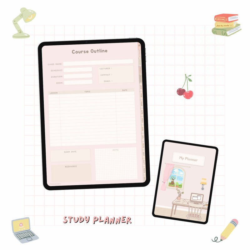 数位学习计划|学生规划师|好笔记 | iPad 规划师 |桃粉色 - 电子手帐及素材 - 其他材质 